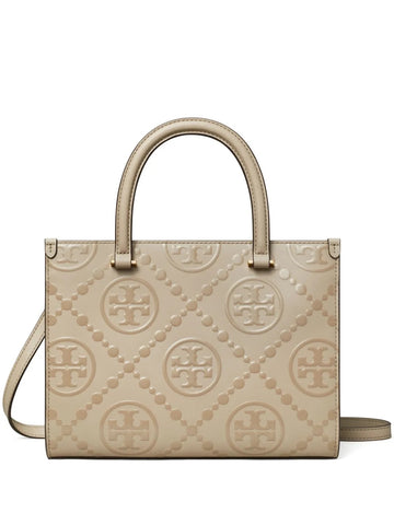 Tory T Monogram Embossed Square Tote
