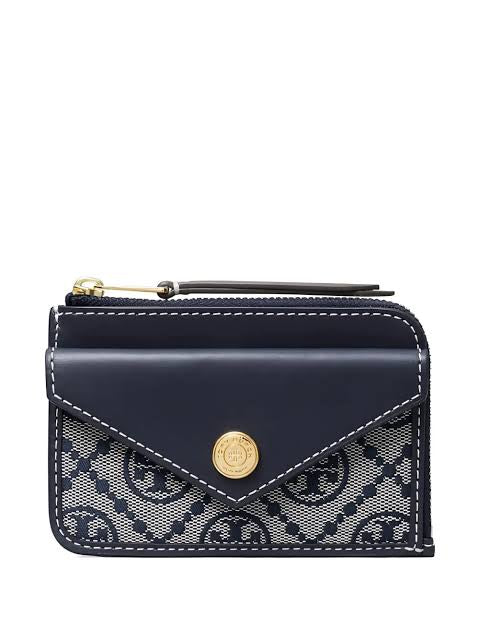 Tory Burch Monogram Zip Card Case