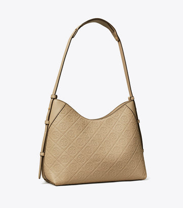 Tory  Monogram Pebble Leather Shoulder Bag