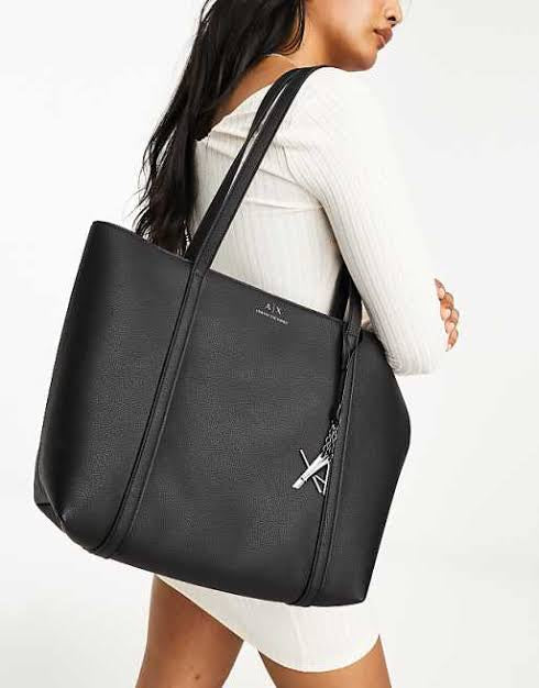 Armani Exchange Medium Top Handle Tote Bag Women - BLK