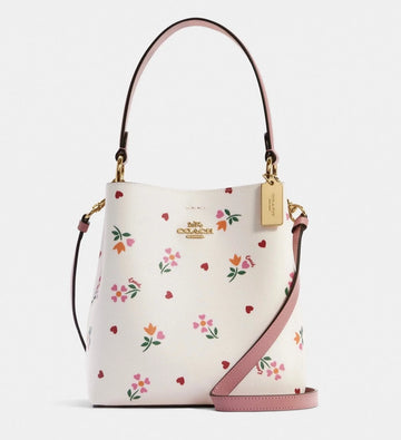 Coach Small Town Bucket Bag With Heart Petal Print