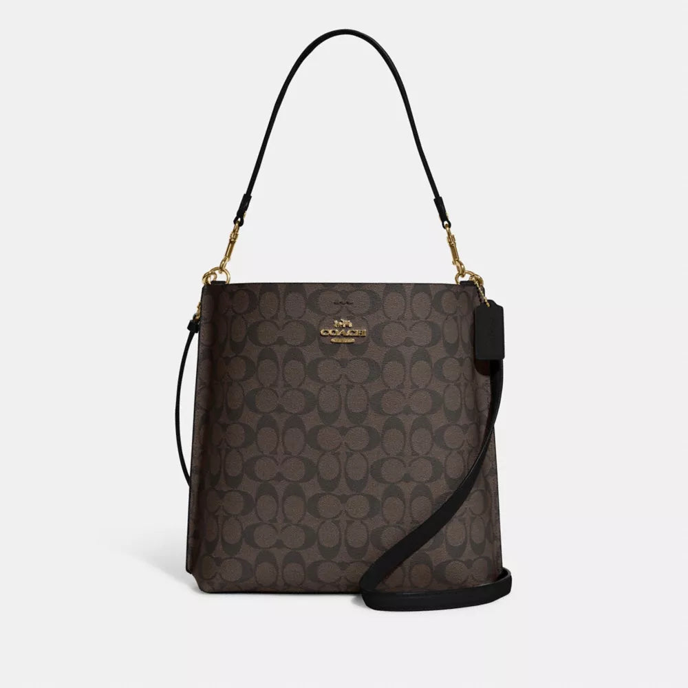 Coach Mollie Bucket Bag 22 Signature Brown Black