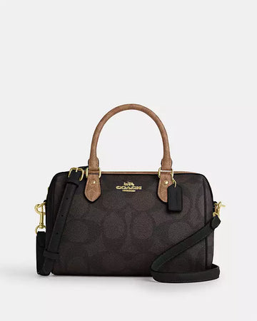 Rowan Satchel Bag In Blocked Signature Canvas