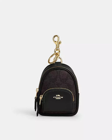 Coach Mini Court Backpack Bag Charm In Signature Canvas Print