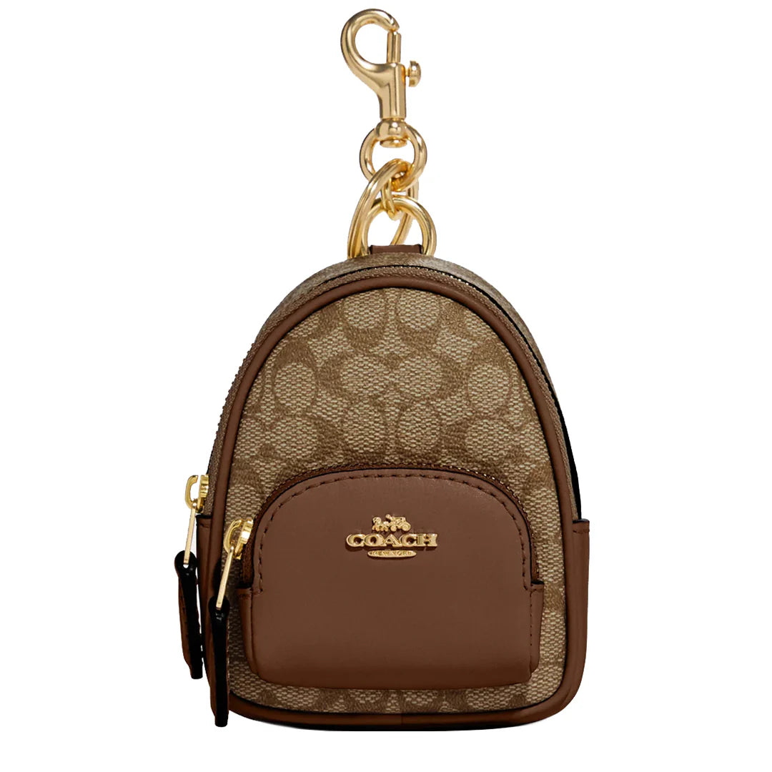 Coach Mini Court Backpack Bag Charm In Signature Canvas Print