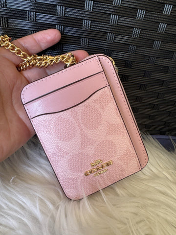 Coach Zip Card Case Powder Pink CW883 NWT