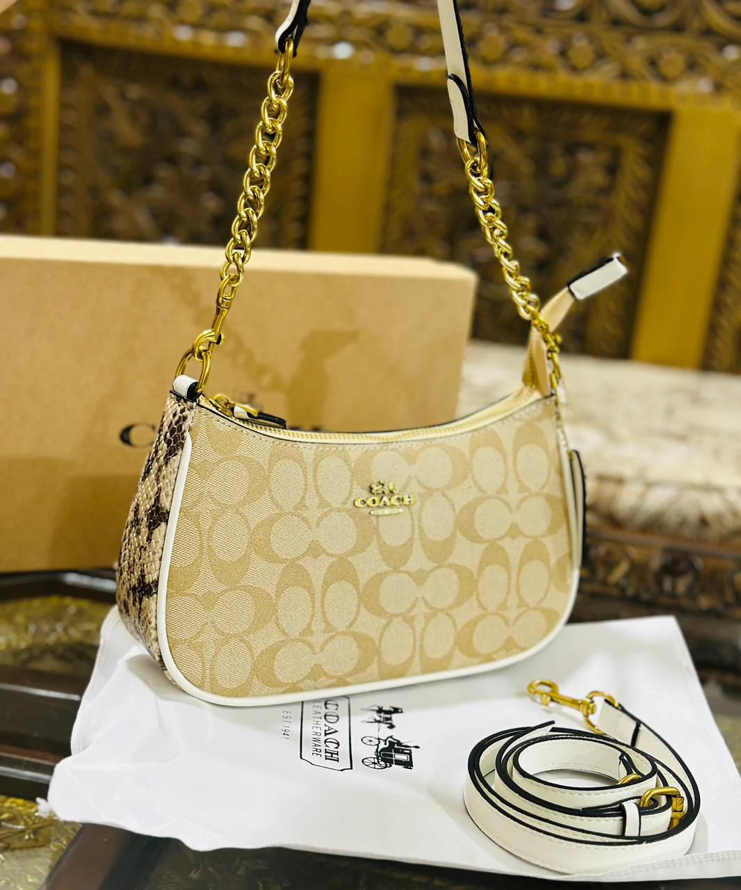COACH Teri Shoulder Bag With Signature Canvas