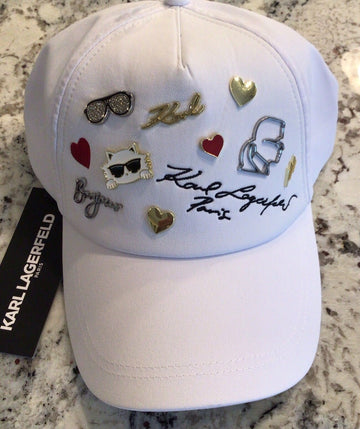 Karl Lagerfeld Paris White Cap with Charms