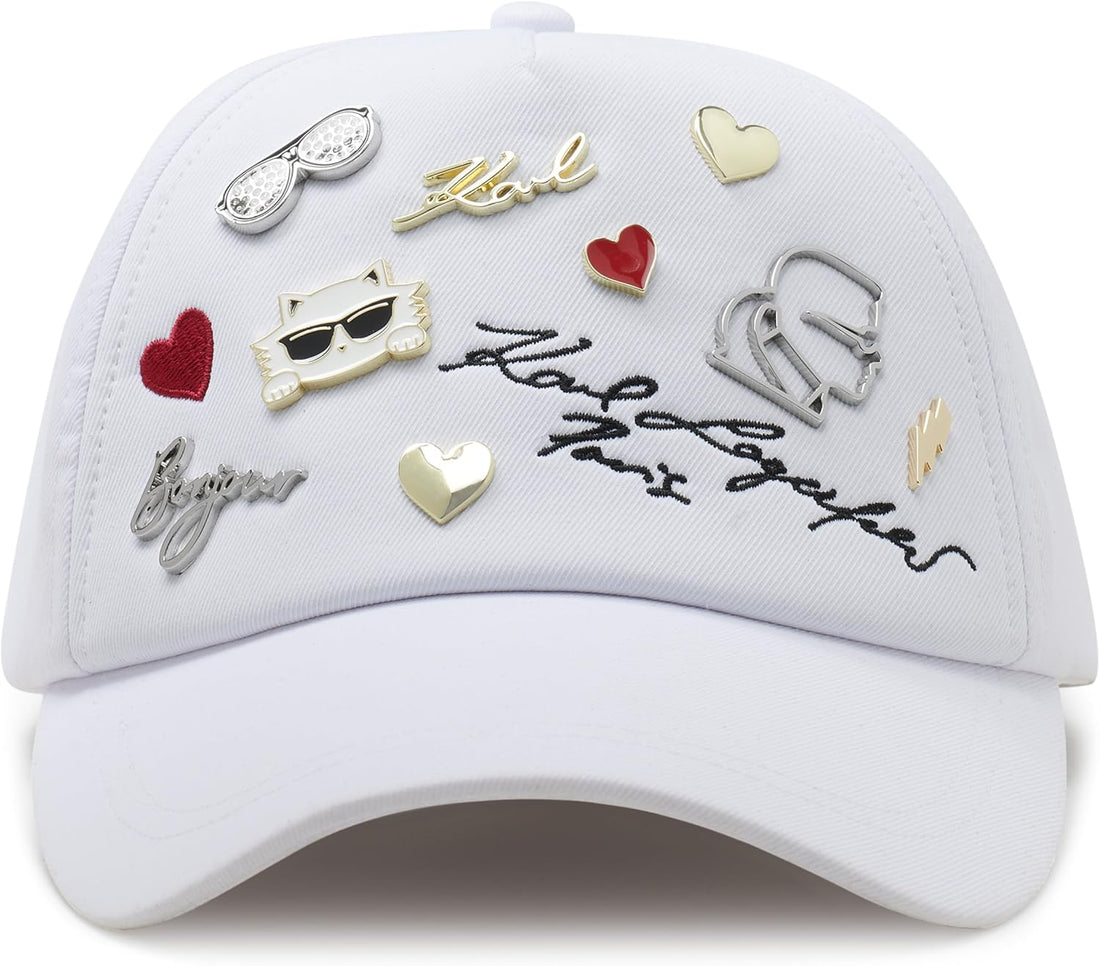 Karl Lagerfeld Paris White Cap with Charms