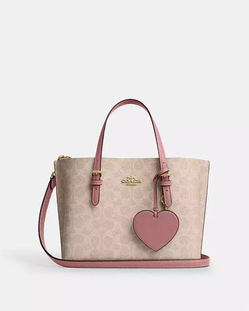 Coach Mollie Tote Bag 25 In Signature Canvas With Heart Charm