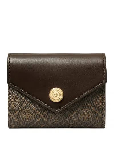 T MONOGRAM LEATHER ZIP CARD CASE