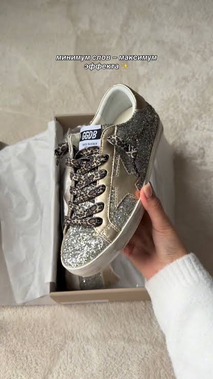 GOLDEN GOOSE SUPER-STAR GLITTER SILVER