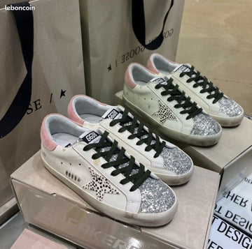 Golden Goose Pink Tail Horse Hair Star Shoes