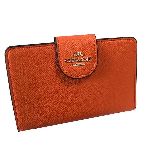 COACH Medium Corner Zip Wallet Gold/ Mango