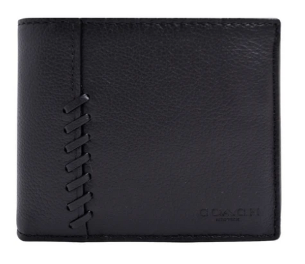 black Coach men's bifold wallet