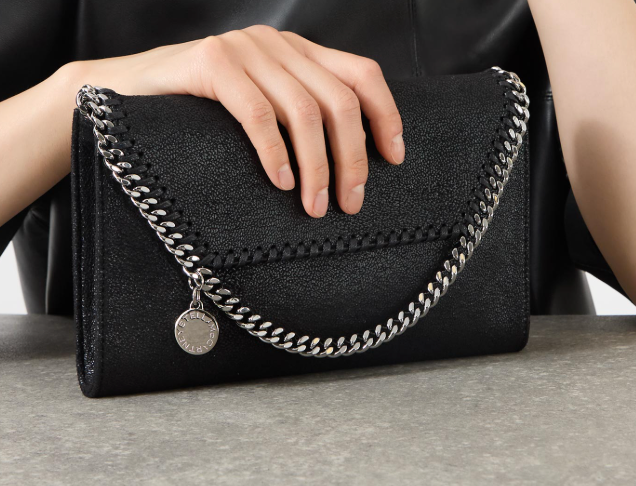 Stella McCartney black Falabella Continental clutch