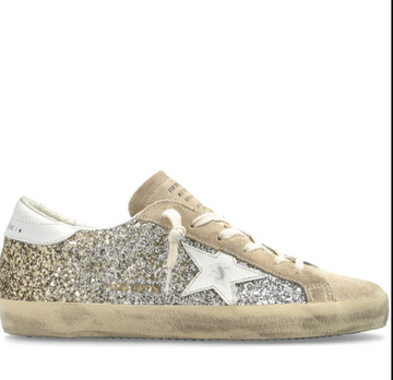 Golden Goose Super-Star sneakers in silver glitter