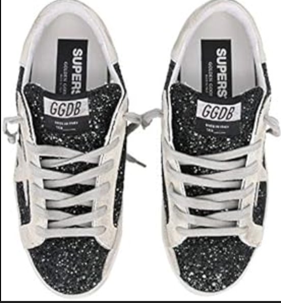 Golden Goose Super-Star sneakers in black glitter