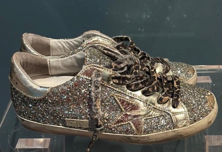 Golden Goose Super-Star sneakers in silver glitter